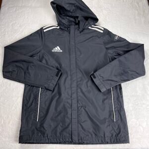 Adidas Youth Black Windbreaker jacket size XL 15-16 Lanna Sport Full Zip